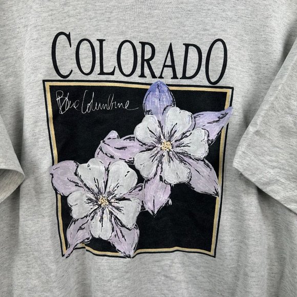 Vintage Screen Stars Best Colorado Grey Men's T-Shirt 90's Floral Men's Size XL - Picture 2 of 9